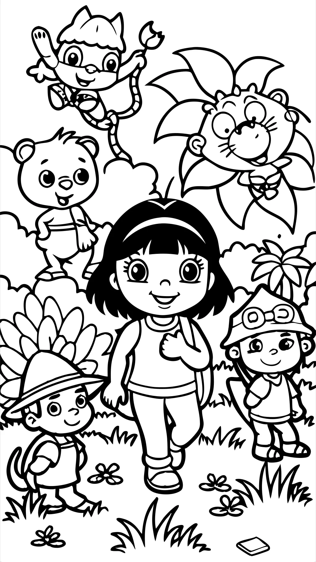 coloriage de Dora et d’amis